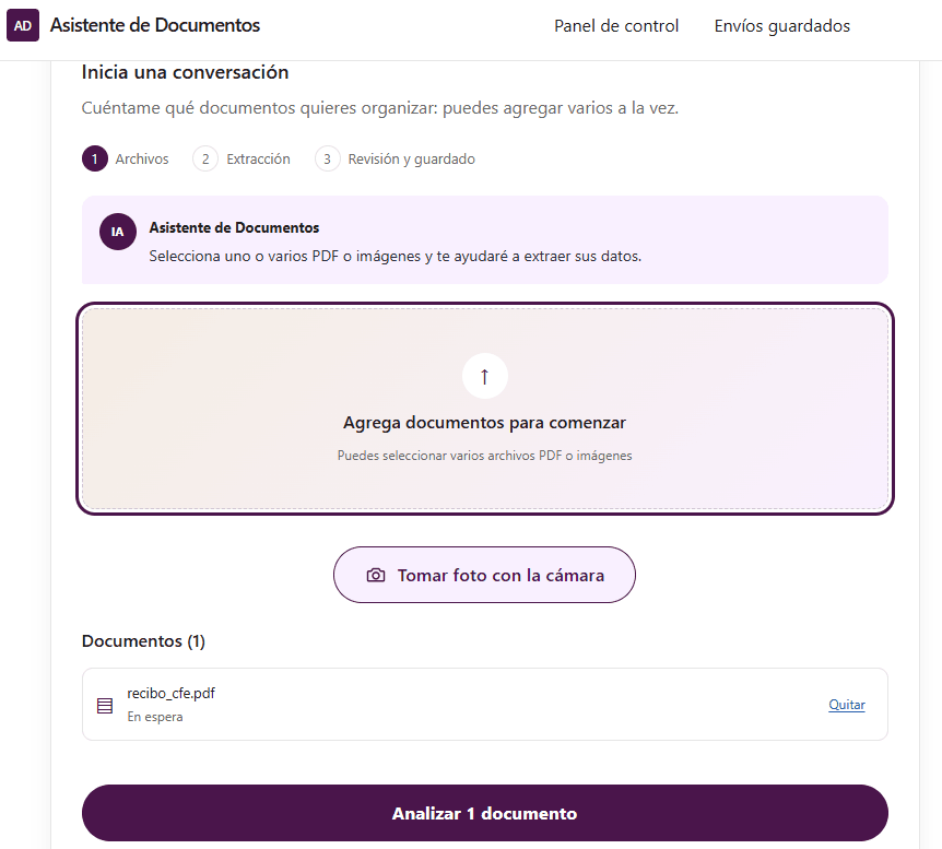Asistente de Documentos: de documentos a datos organizados